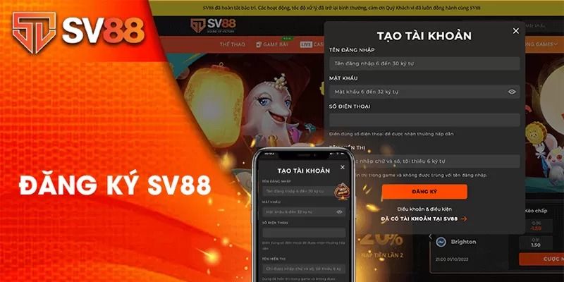 Hướng dẫn tạo lập tài khoản Sv88